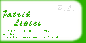 patrik lipics business card